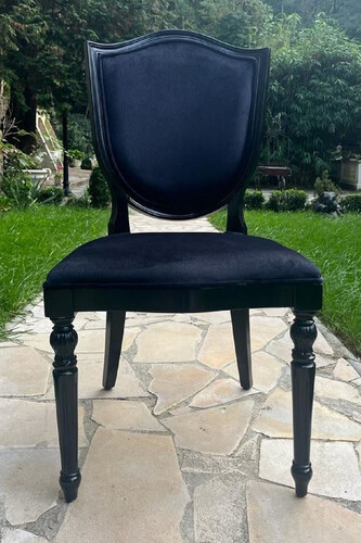 Casa Padrino Luxus Art Deco Samt Esszimmer Stuhl Schwarz - Art Deco Massivholz Stuhl - Art Deco Esszimmer M�bel - Art Deco M�bel - Art Deco Einrichtung - Luxus M�bel im Art Deco Stil