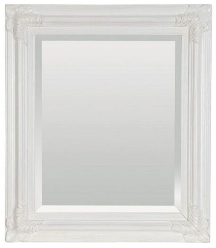 Casa Padrino Barock Spiegel Antik Wei� 69 x H. 79 cm - Rechteckiger Wandspiegel im Barockstil - Prunkvoller Antik Stil Garderoben Spiegel - Barock Interior - Handgefertigte Barock M�bel