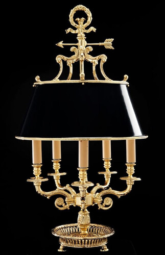 Casa Padrino Luxus Barock Tischleuchte Gold / Schwarz  39 x H. 72 cm - Prunkvolle Barockstil Schreibtischleuchte - Edel & Prunkvoll - Luxus Qualit�t - Made in Italy