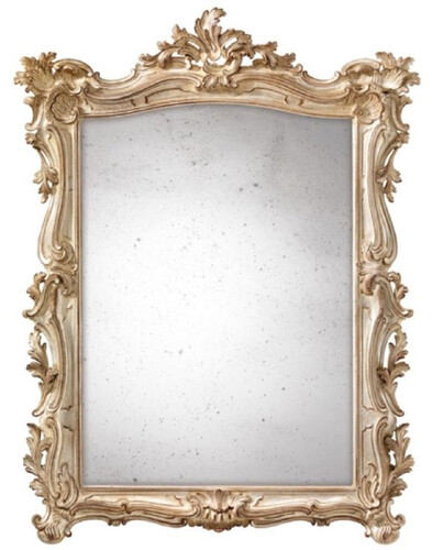 Casa Padrino Luxus Barock Spiegel Cremewei� / Braun - Prunkvoller italienischer Barockstil Wandspiegel mit antikem Spiegelglas - Luxus M�bel im Barockstil - Barock M�bel - Made in Italy