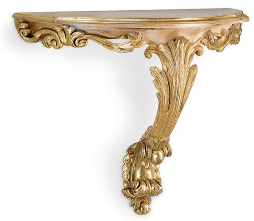 Casa Padrino Luxus Barock Wandkonsole Antik Gold / Beige - Handgefertigte Massivholz Wanddeko Konsole im Barockstil - Italienische Barock Wanddeko - Barock M�bel - Luxus Qualit�t - Made in Italy