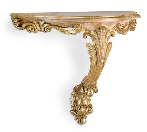 Casa Padrino Luxus Barock Wandkonsole Antik Gold / Beige - Prunkvolle Massivholz Wanddeko Konsole im Barockstil - Italienische Barock Wanddeko - Barock M�bel - Luxus Qualit�t - Made in Italy