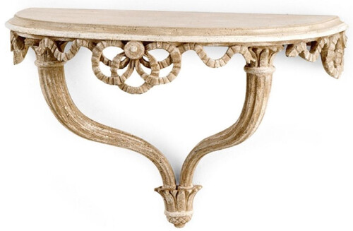 Casa Padrino Luxus Barock Wandkonsole Antik Braun / Antik Wei� - Handgefertigte Massivholz Wanddeko Konsole im Barockstil - Italienische Barock Wanddeko - Barock M�bel - Made in Italy