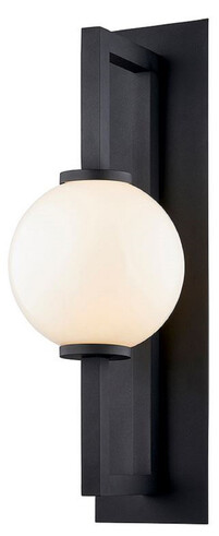 Casa Padrino Luxus Wandleuchte Schwarz / Wei� 20,32 x 26,67 x H. 60,96 cm - Metall Wandlampe mit rundem Glas Lampenschirm - Luxus Leuchten - Luxus Interior