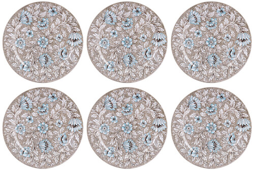 Casa Padrino Luxus Keramik Teller 6er Set Braun  32 cm - Made in Italy