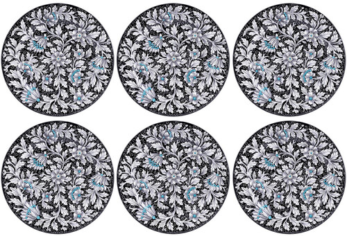 Casa Padrino Luxus Keramik Teller 6er Set Schwarz  32 cm - Made in Italy