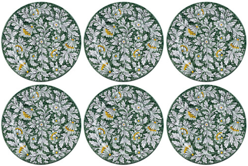 Casa Padrino Luxus Keramik Teller 6er Set Gr�n  32 cm - Made in Italy