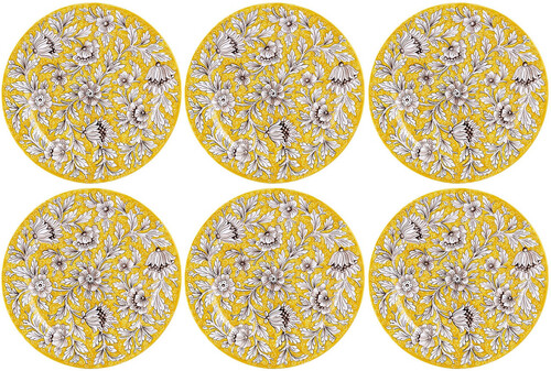 Casa Padrino Luxus Keramik Teller 6er Set Gelb  32 cm - Made in Italy