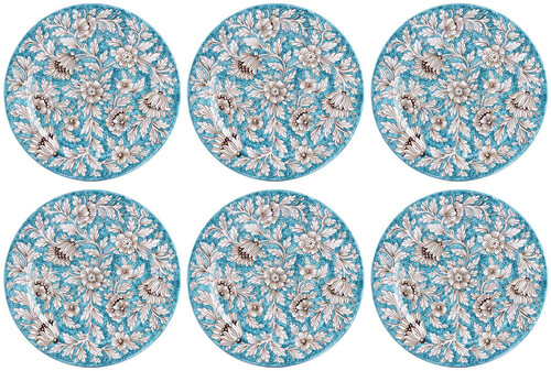 Casa Padrino Luxus Keramik Teller 6er Set Hellblau  32 cm - Made in Italy