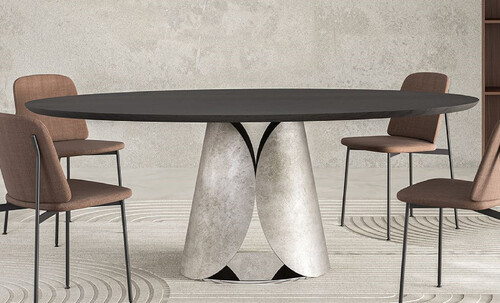 Casa Padrino Luxus Esstisch Schwarz / Silber 200 cm - Made in Italy