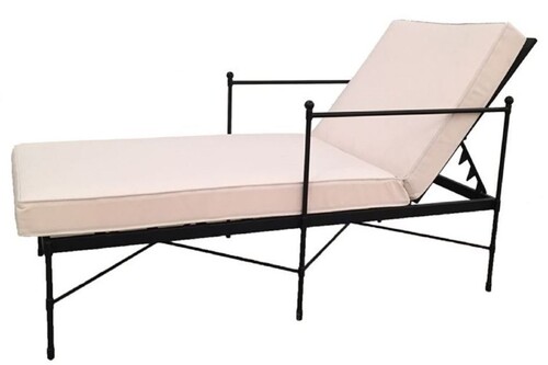 Casa Padrino Luxus Jugendstil Gartenliege Schwarz / Wei� 190 cm