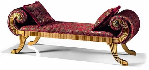 Casa Padrino Luxus Barock Sitzbank Grau / Bordeauxrot / Gold 184,5 cm - Made in Italy