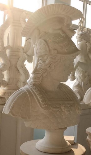 Casa Padrino Luxus Jugendstil Marmor B�ste R�mischer Soldat Wei� H. 90 cm