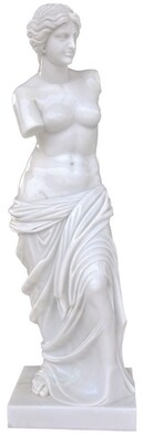 Casa Padrino Luxus Jugendstil Marmor Deko Skulptur Frau Wei� H. 180 cm