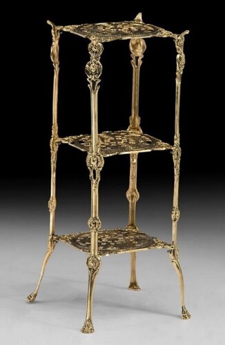 Casa Padrino Luxus Barock Blumen Etagere Gold H. 64 cm - Bronze Blumentisch - Barock M�bel