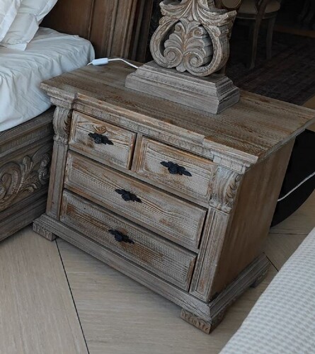 Pomp��s by Casa Padrino Luxus Barock Nachtkommode Provence Grau / Braun - designed by Harald Gl��ckler