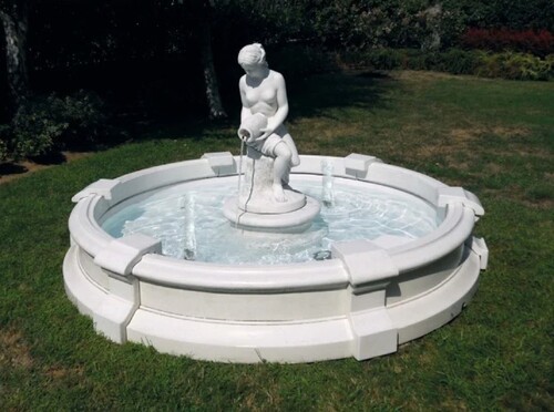 Casa Padrino Barock Garten Springbrunnen Wei�  234 x H. 115 cm - Made in Italy