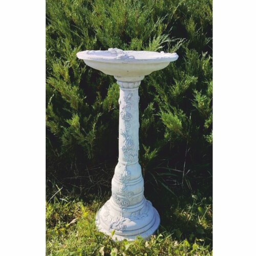 Casa Padrino Jugendstil Vogeltr�nke Grau  33 x H. 68 cm - Garten Deko