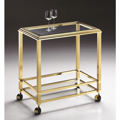 Casa Padrino Luxus Messing Servierwagen 70 x 45 x H. 71 cm - Made in Italy