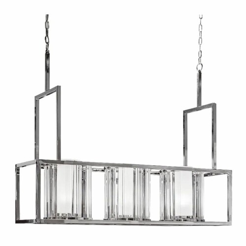 Casa Padrino Metall H�ngeleuchte mit Glas Lampenschirmen Silber 120 cm