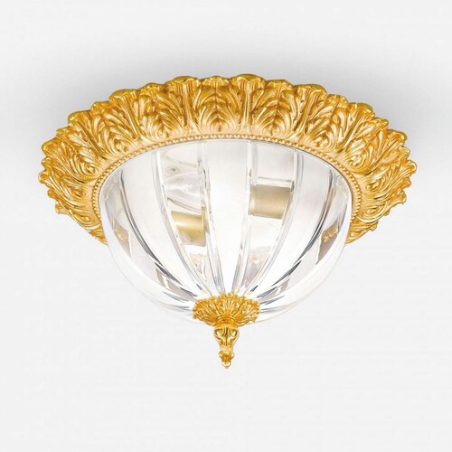 Casa Padrino Luxus Barock Deckenleuchte Gold  31 x H. 17 cm - Made in Italy