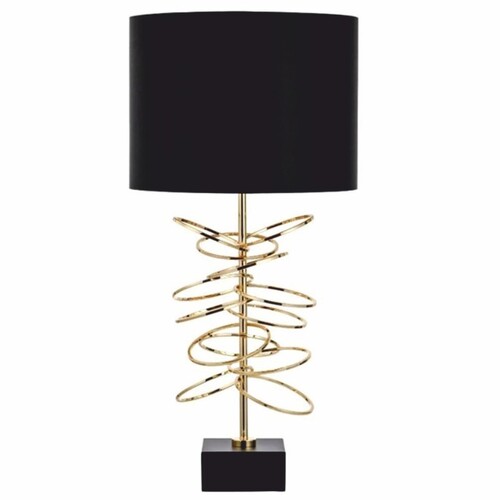 Casa Padrino Luxus Tischleuchte Gold / Schwarz H. 71 cm - Luxus Leuchten