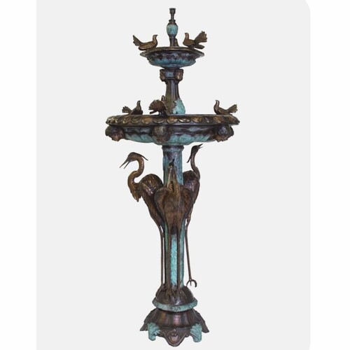Casa Padrino Luxus Barock Bronze Springbrunnen Bronze / T�rkis  85 x H. 200 cm