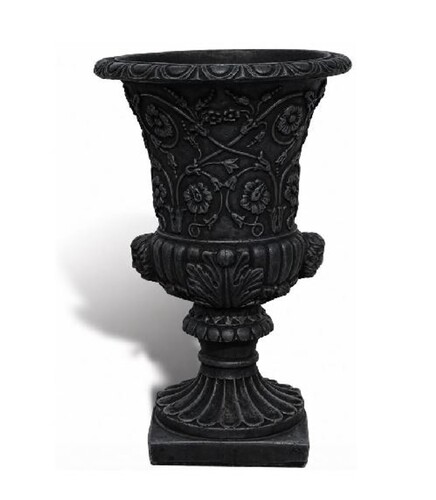 Casa Padrino Luxus Barock Blumentopf Schwarz  49 x H. 78 cm - Made in Italy