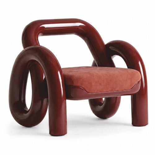 Casa Padrino Luxus Designer Sessel Dunkelrot / Rot - Wohnzimmer Sessel - Hotel Sessel - Wohnzimmer M�bel - Hotel M�bel - Luxus M�bel - Designer M�bel