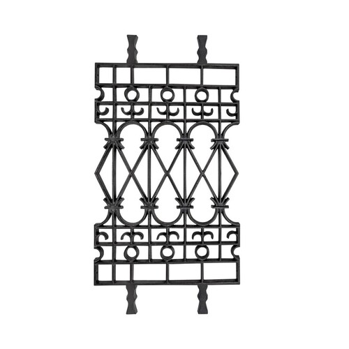 Casa Padrino Gusseisen Balustrade Schwarz 58,5 x H. 110 cm - Prunkvolles Gel�nder Element im Gotik Stil - Balkon & Treppen Gel�nder