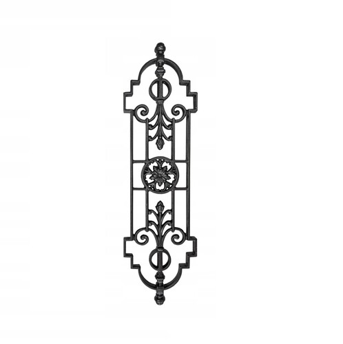 Casa Padrino Gusseisen Gel�nderstab Schwarz 22 x H. 78 cm - Prunkvoller Zierstab mit Rosetten Ornament - Balkon & Treppen Gel�nder