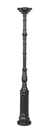 Casa Padrino Gusseisen S�ule Schwarz H. 217 cm - Prunkvolle Gartens�ule mit Kapitell - Garten & Terrassen Deko