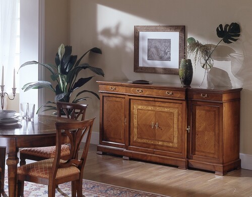 Casa Padrino Luxus Sideboard Braun 200 x 52 x H. 99 cm - Handgefertigtes Massivholz M�bel mit 4 T�ren und 3 Schubladen - Luxus Qualit�t