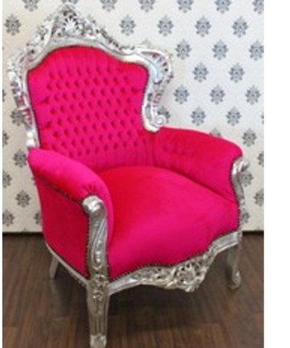 Casa Padrino Barock Sessel King Pink/Silber