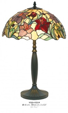 Casa Padrino Tiffany Hockerleuchte  40 x H. 62 cm - Tiffany Tischleuchte