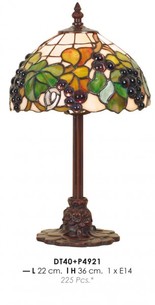 Casa Padrino Tiffany Tischleuchte  22 x H. 36 cm - Handgefertigte Schreibtischleuchte