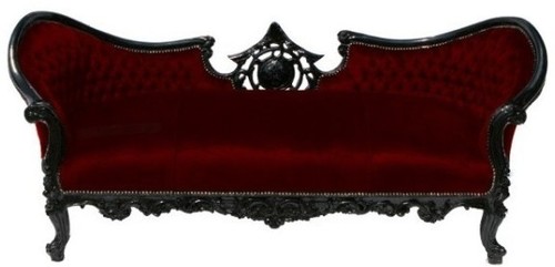 Casa Padrino Barock Sofa Vampire Bordeauxrot / Schwarz- Limited Edition - Lounge Couch