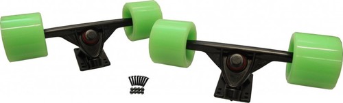 Longboard Profi Achsen + Rollen + Kugellager + Schrauben Set Black
