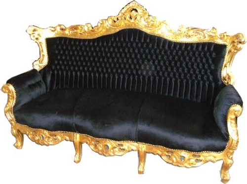 Casa Padrino Barock Sofa Master Schwarz/Gold