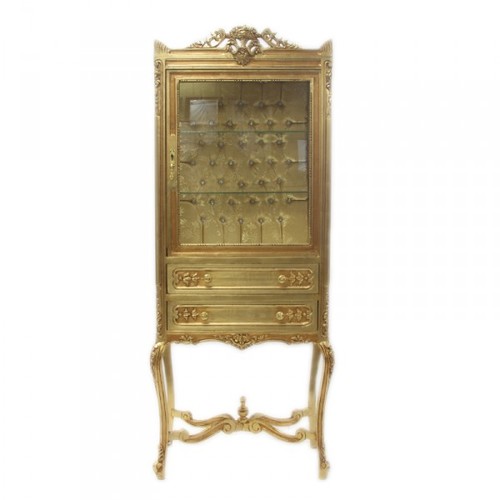 Casa Padrino Barock Vitrine Gold ModF3 - Vitrinenschrank