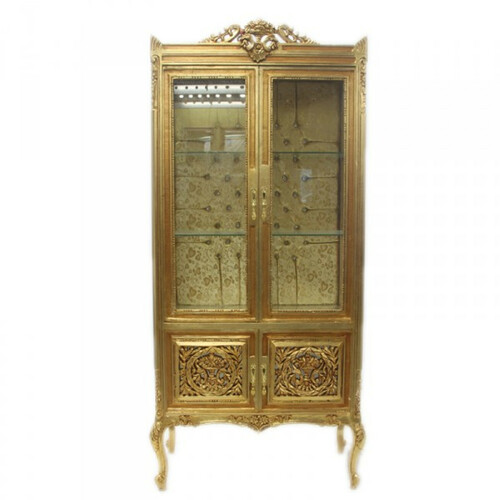 Casa Padrino Barock Vitrine Gold ModF5 - Doppel Vitrinenschrank