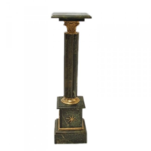 Casa Padrino Barock Marmor S�ule Gr�n 30 x 30 x H. 100 cm - Barock Marmor Deko Accessoires