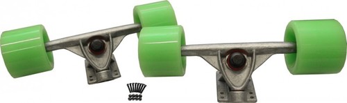 Longboard Profi Achsen + Rollen + Kugellager + Schrauben Set Silver 150mm Trucks