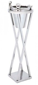 Massiver Luxus Weink�hler / Sektk�hler mit St�nder Bullauge H 100cm B 32cm aus dem Hause Casa Padrino