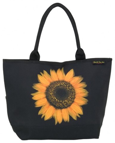 Designer Shoppertasche mit einzelner Sonnenblumenblte - Elegante Tasche - Luxus Design