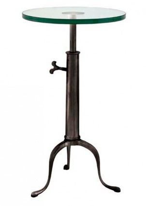 Casa Padrino Designer Luxus Industrial Design Beistelltisch H�henverstellbar Bronzefarben H�he: 63 - 76 cm, Durchmesser 40 cm - Edelstahl Tisch - Telefontisch Industrie Design - Luxus Qualit�t