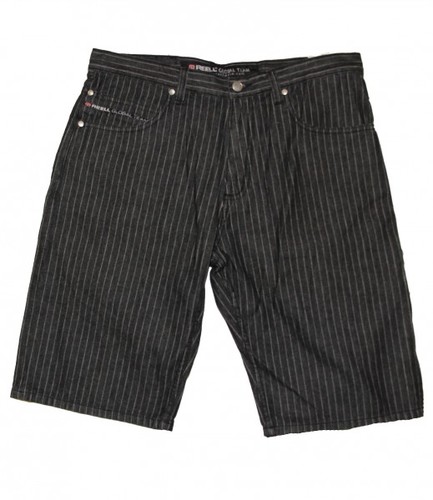 Reell Skateboard Herren Denim Shorts Pinstripe Black