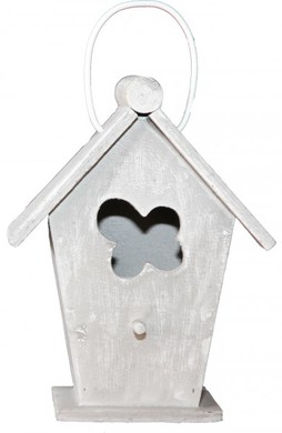 Casa Padrino Designer Vogelhaus Mini Grau- Vogelpalast