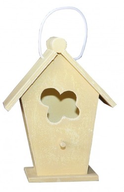 Casa Padrino Designer Vogelhaus Mini Gelb- Vogelpalast