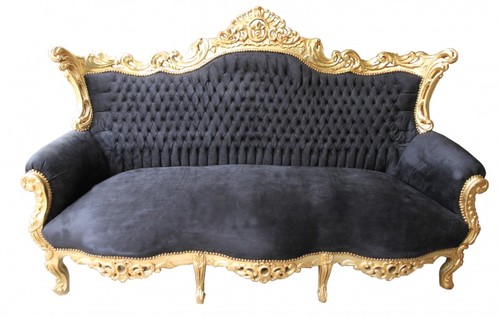 Casa Padrino Barock Sofa Master Schwarz/Gold